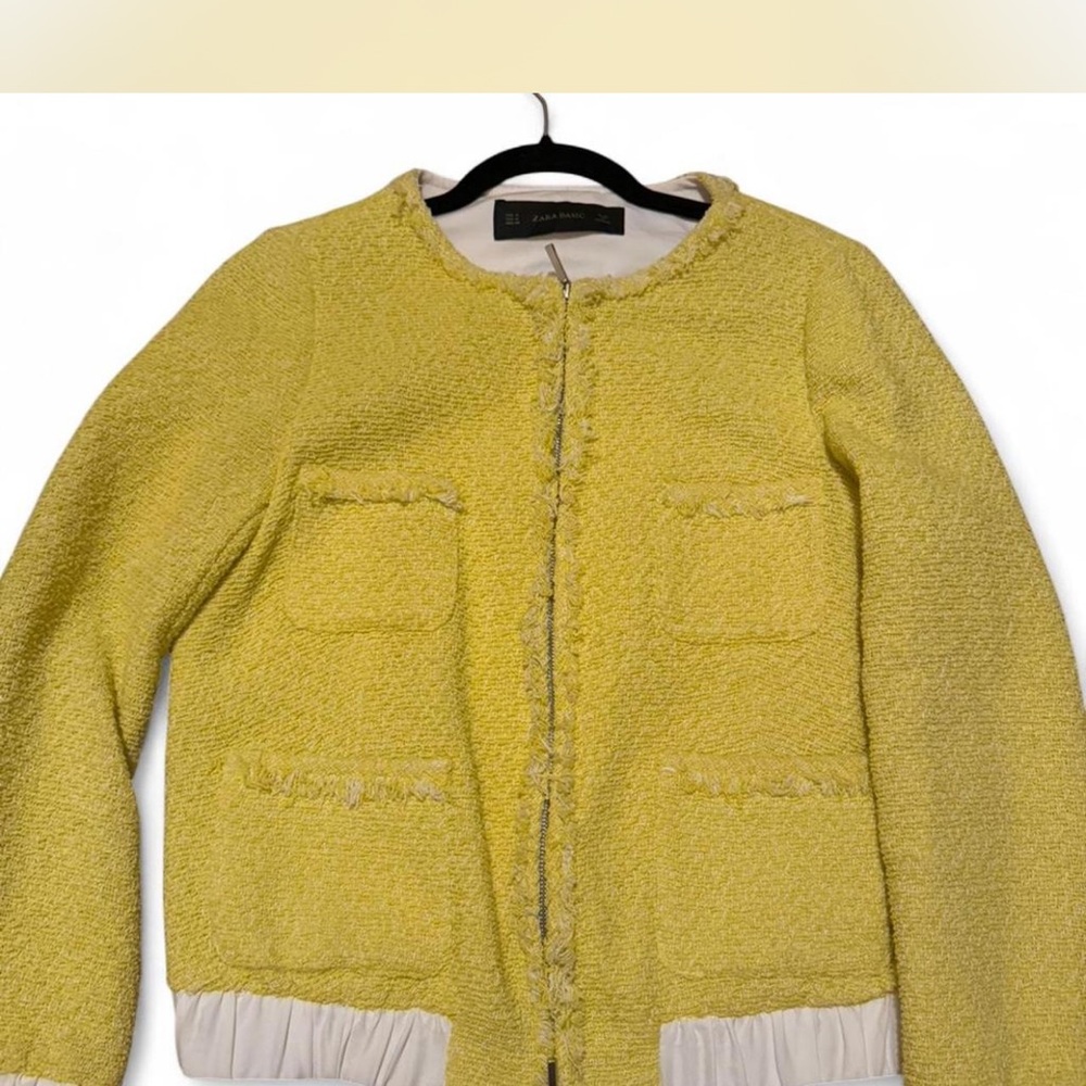 Zara Mustard Textured Women's Blazer